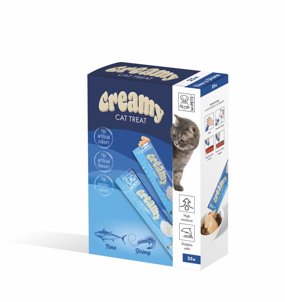 M-PETS CREAMY TON BALIKLI KARİDESLİ KEDİ ÖDÜLÜ 25X15GR