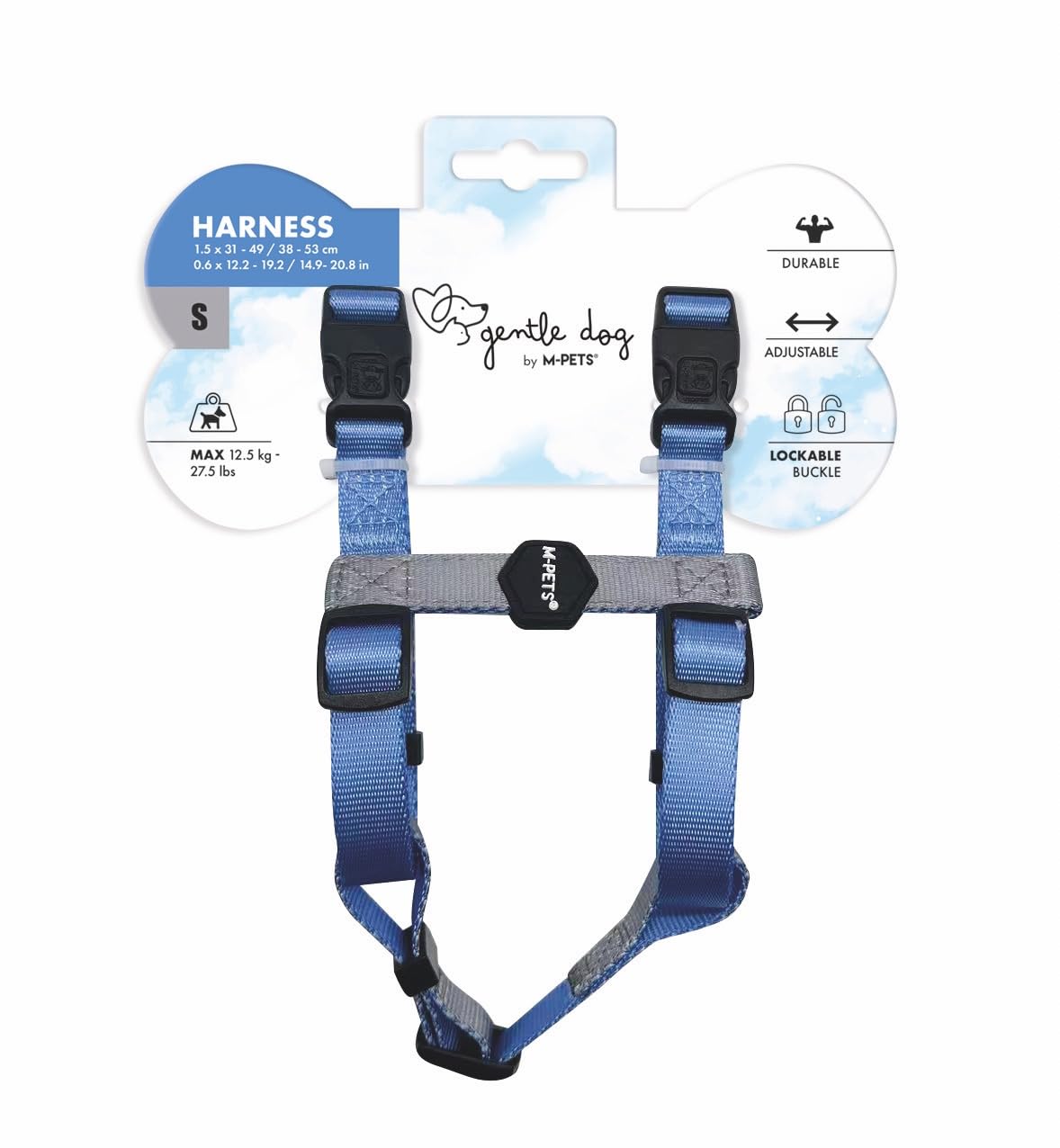 M-Pets Gentle Dog Göğüs Tasması Mavi S