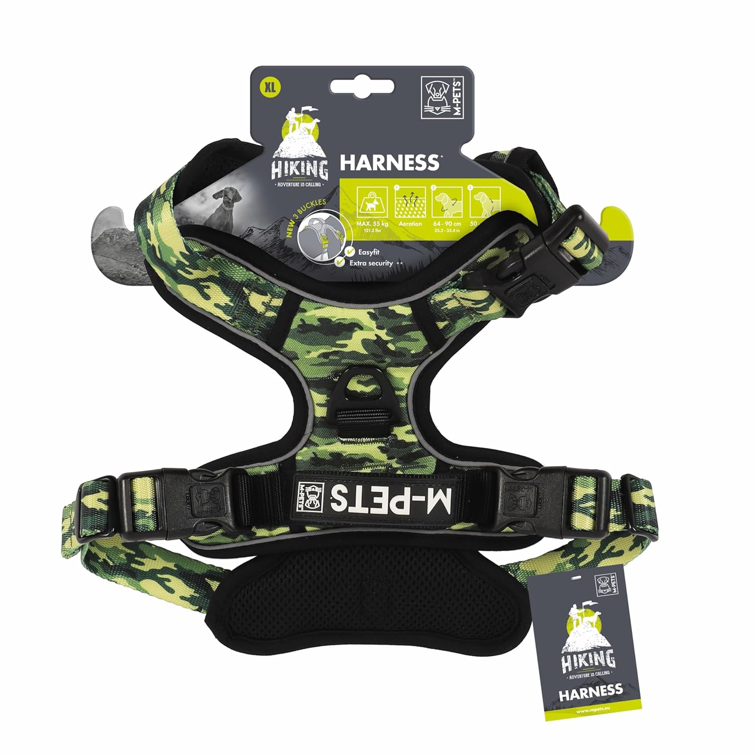 M-PETS HIKING REFLEKTÖRLÜ SOFT SIRT TASMASI KAMUFLAJ (XL)