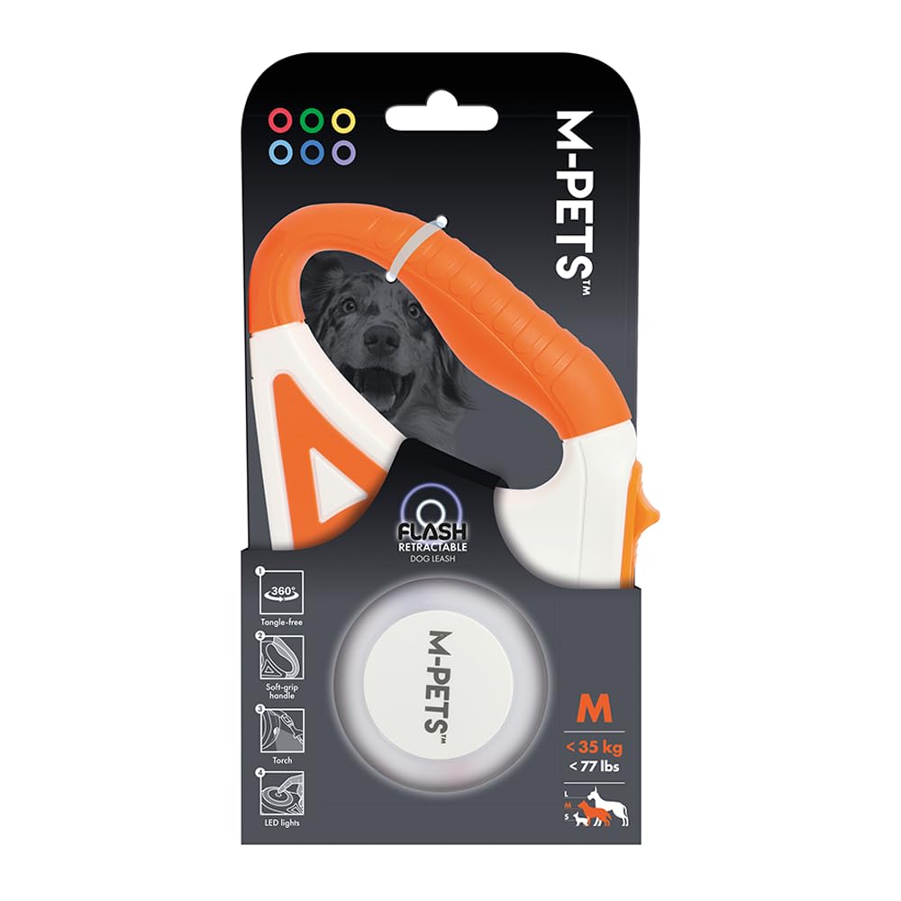 M-PETS FLASH LEDLİ OTOMATİK GEZDİRME ŞERİT 5MT/ORANGE