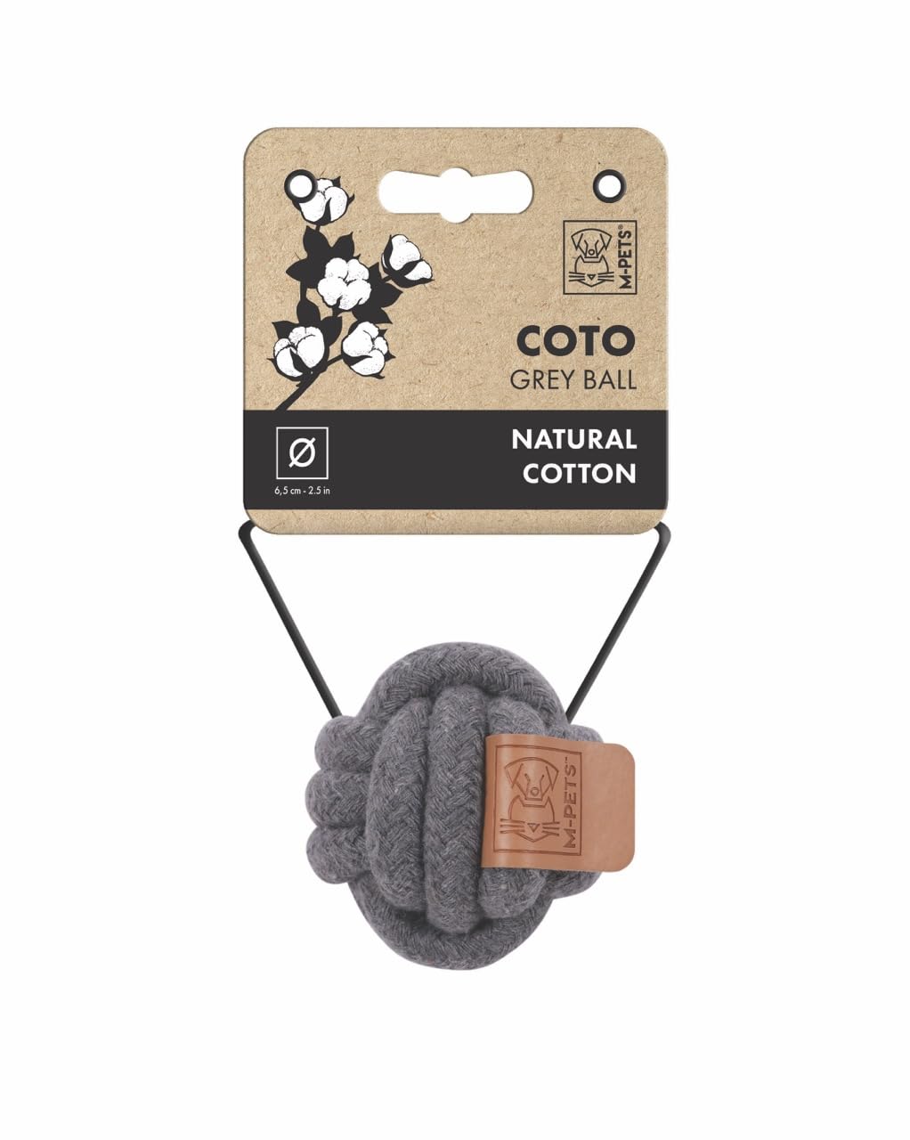 M-PETS COTO GREY BALL 6,5CM ÖRGÜ TOP OYUNCAK