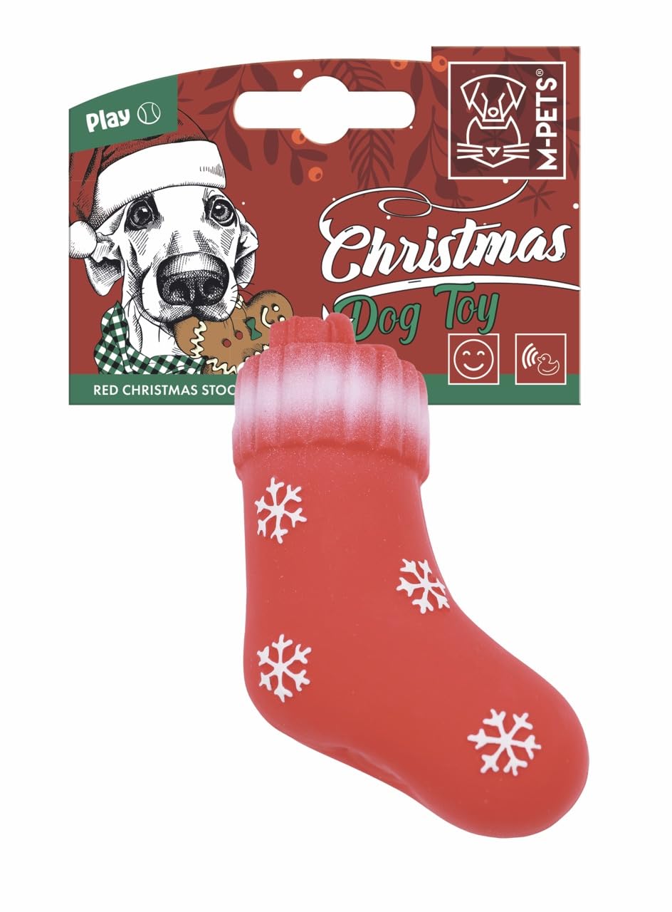 M-PETS CHRISTMAS RED STOCKING KÖPEK OYUNCAĞI 13CM