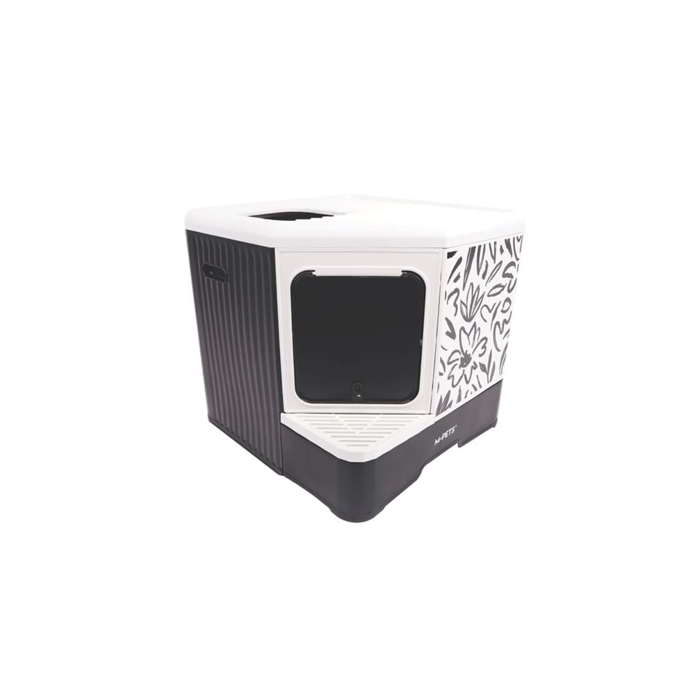 M-PETS TERRA FORMA ECO DESENLİ KAPALI KEDİ TUVALETİ BLACK