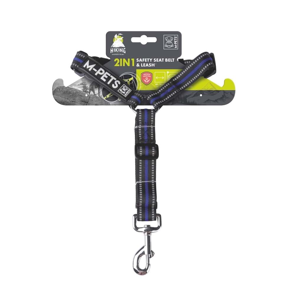 M-PETS HIKING 2IN1 GÖĞÜS TASMASI+EMNİYET KEMERLİ TASMA MAVİ