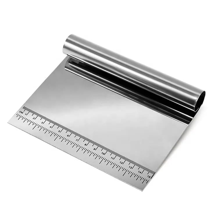 FETHİYE TOPTAN Çelik Spatula,Metal Hamur Sıyrıcı,Pasta Sıyırma Aparatı,Hamur Dilimleyici,Pasta Ve Pastacılık İçin Çelik Şekillendirici Ve Hamur Porsiyonlayıcı