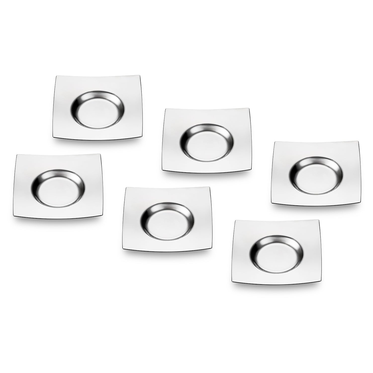 Jumbo Juno 6'lı Çelik Çay Tabağı