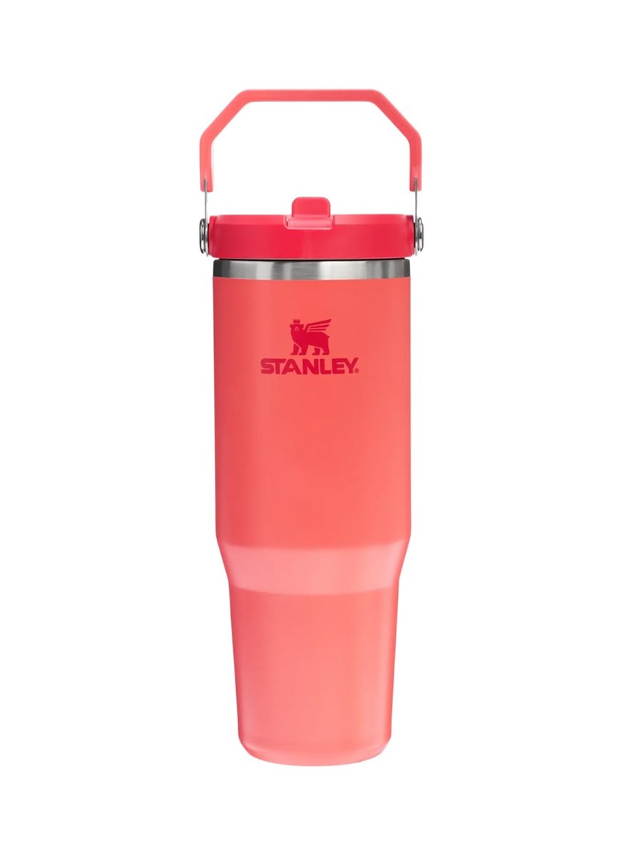 Stanley IceFlow Flip Straw Tumbler Pipetli Termos Bardak, 0.89 Litre, Mercan (Hot Coral)