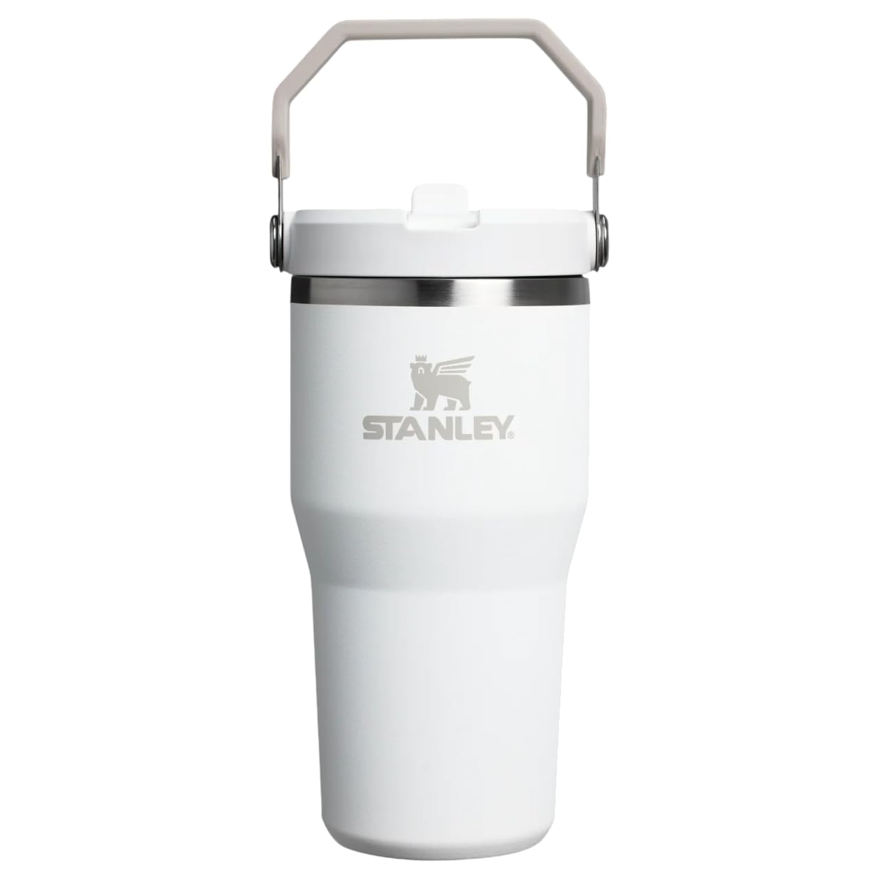 Stanley The IceFlow Flip Straw Pipetli Termos Bardak, 0.89 Litre, Beyaz