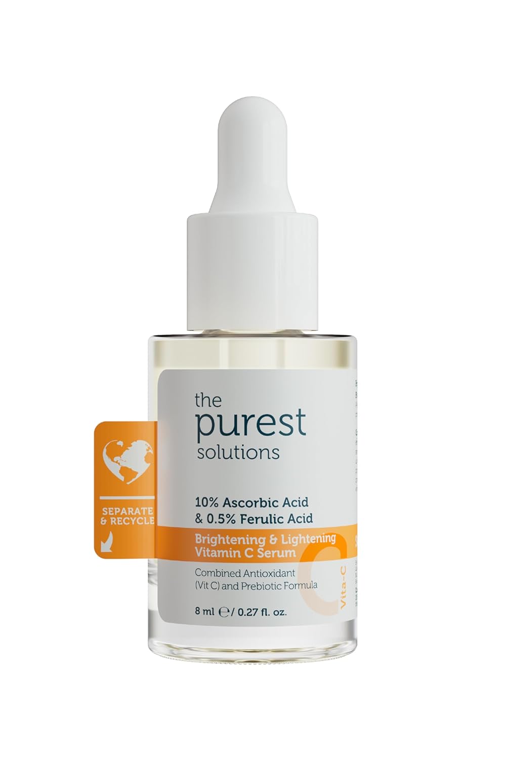 The Purest Solutions Aydınlatıcı ve Cilt Tonu Eşitleyici C Vitamini Cilt Serumu, Seyahat Boy 8 ml