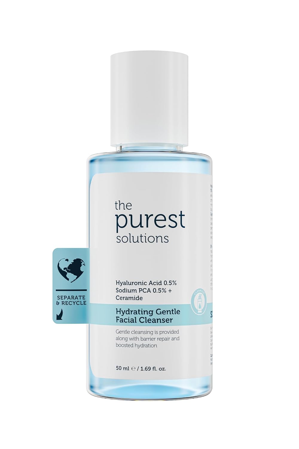 The Purest Solutions Kuru Ve Karma Ciltler İçin Nemlendirici Ve Bariyer Onarıcı Hyalüronik Asit Yüz Temizleme Jeli, Seyahat Boy 50 ml