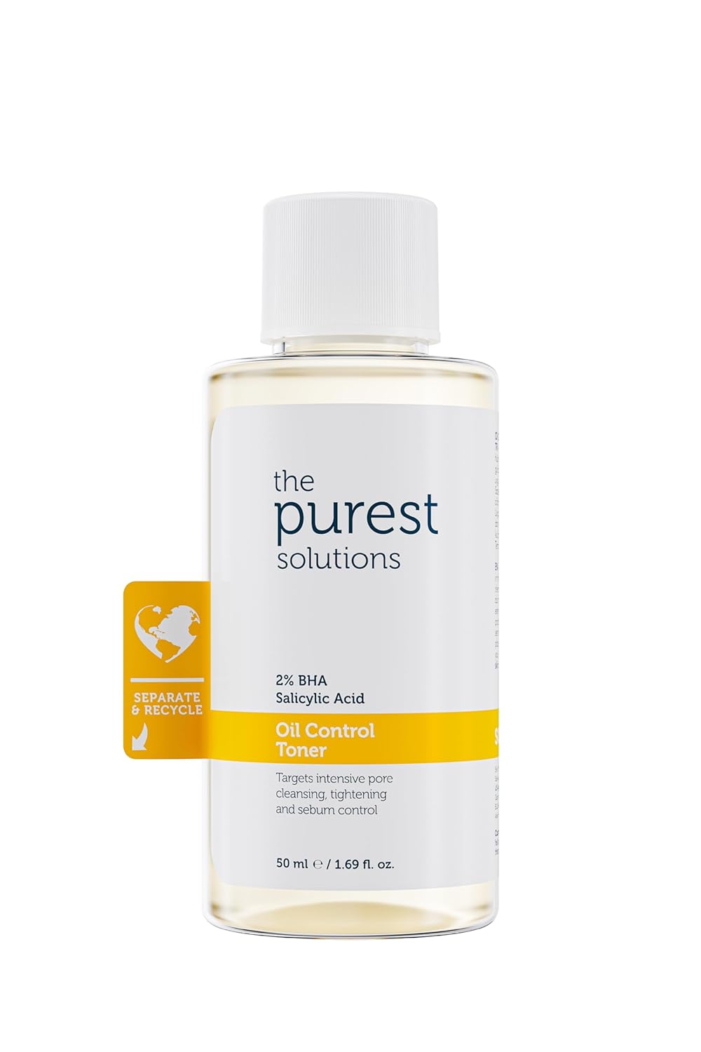 The Purest Solutions Sivilce ve Siyah Nokta Karşıtı, Gözenek Sıkılaştırıcı Salisilik Asit Tonik, Seyahat Boy 50 ml