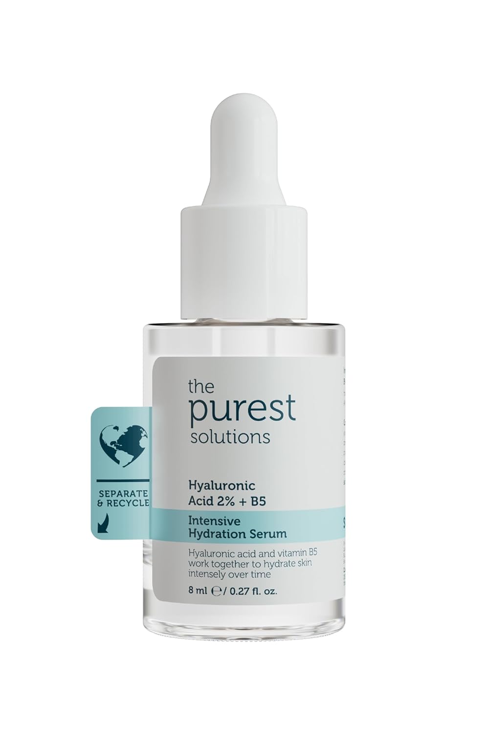 The Purest Solutions Yoğun Nemlendirme ve Dolgun Görünüm Etkili Yenileyici Hyalüronik Asit Cilt Bakım Serumu, Seyahat Boy 8 ml