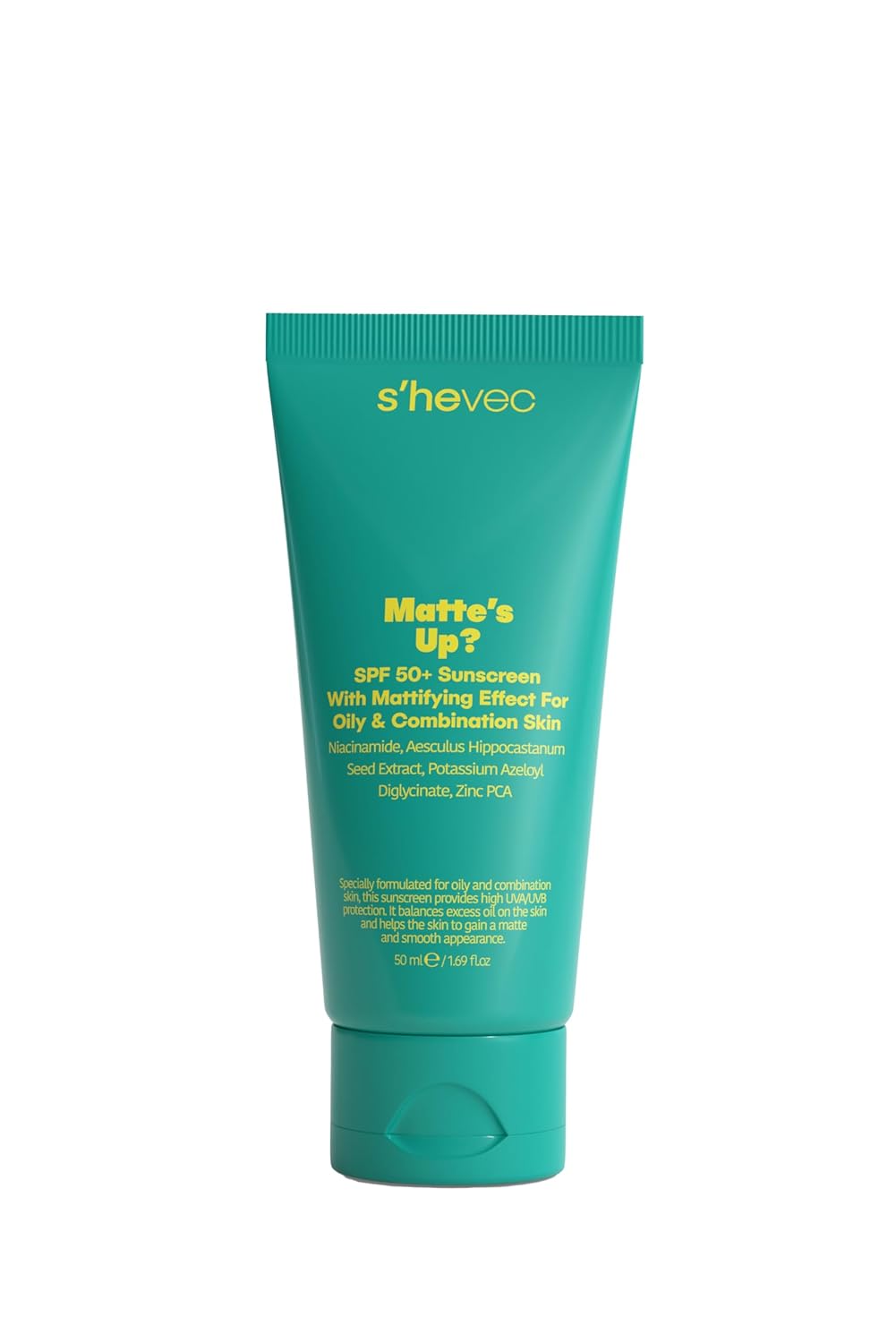She Vec Matte's Up? - SPF 50+ Yağlı ve Karma Ciltler İçin Matlaştırıcı Etkili Güneş Kremi