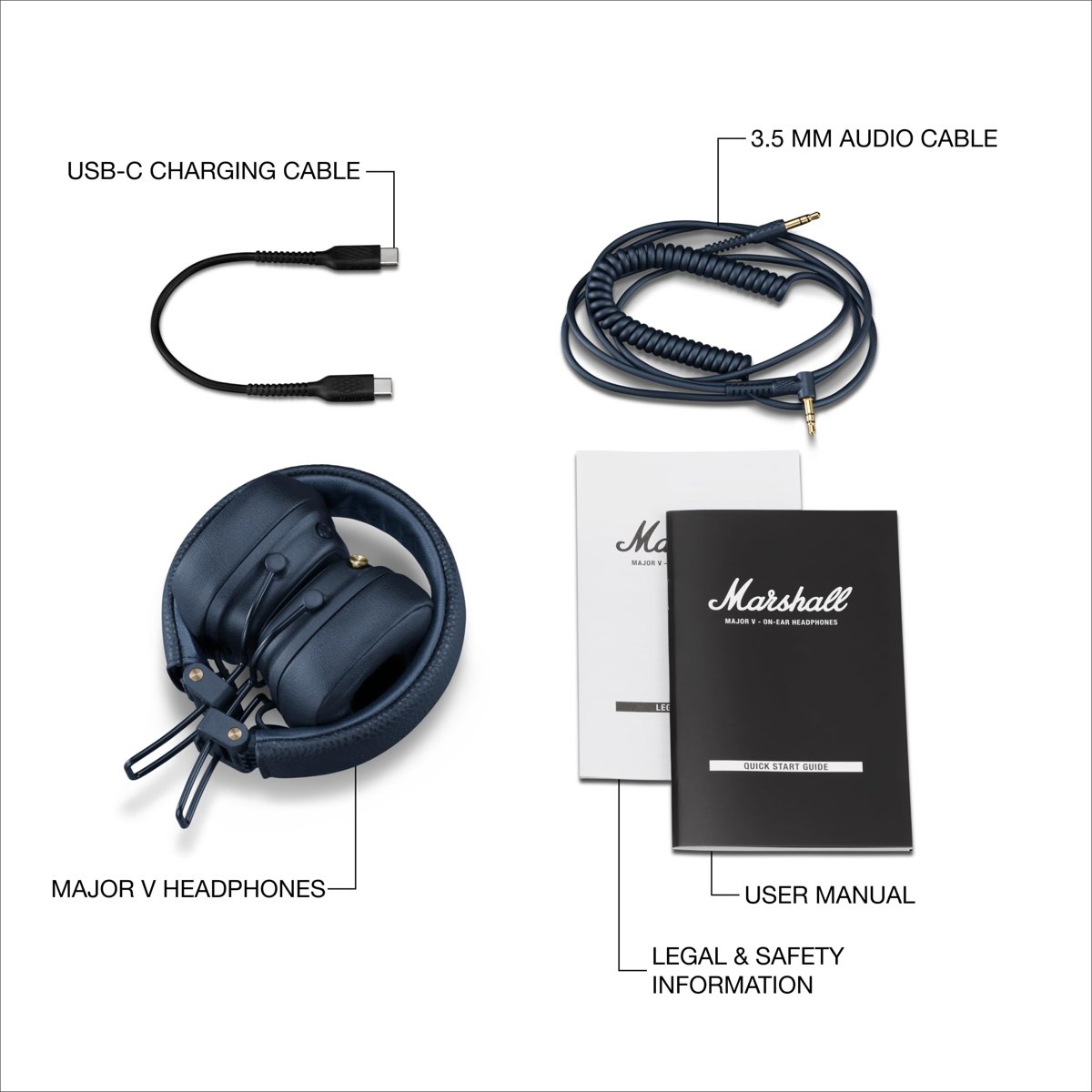 Marshall Major V Bluetooth, OE, Midnight Blue