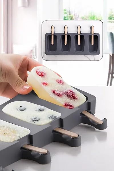 Canelf Silikon Magnum Dondurma Kalıbı 4’lü, Buzlu Dondurma Kalıbı, Ev Yapımı Tatlılar, Çikolatalı Dondurma ve Donmuş Yoğurt İçin, BPA’sız, Esnek, Gıda Dostu