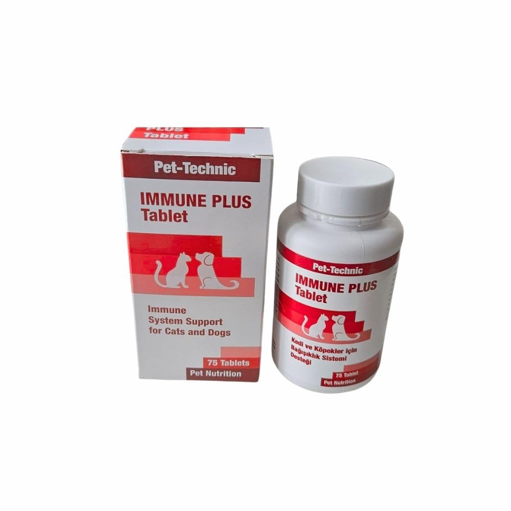 PET-TECHNIC Immune Plus Tablet – Kedi ve Köpekler İçin Bağışıklık Güçlendirici Takviye | Beta-Glucan, Propolis, Vitamin C ve Bitkisel Ekstratlar İçerir | 75 Tablet