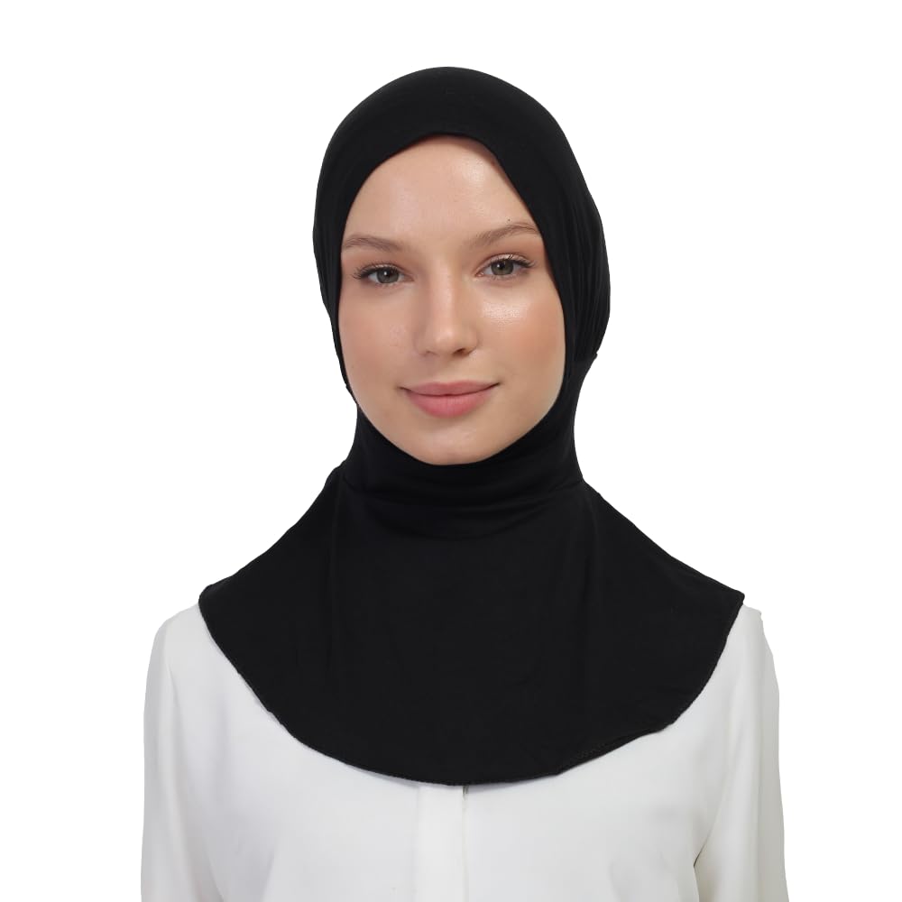 Tesettür Sporcu Bone - Pratik Kaymaz Geçmeli Boyunluklu Bone