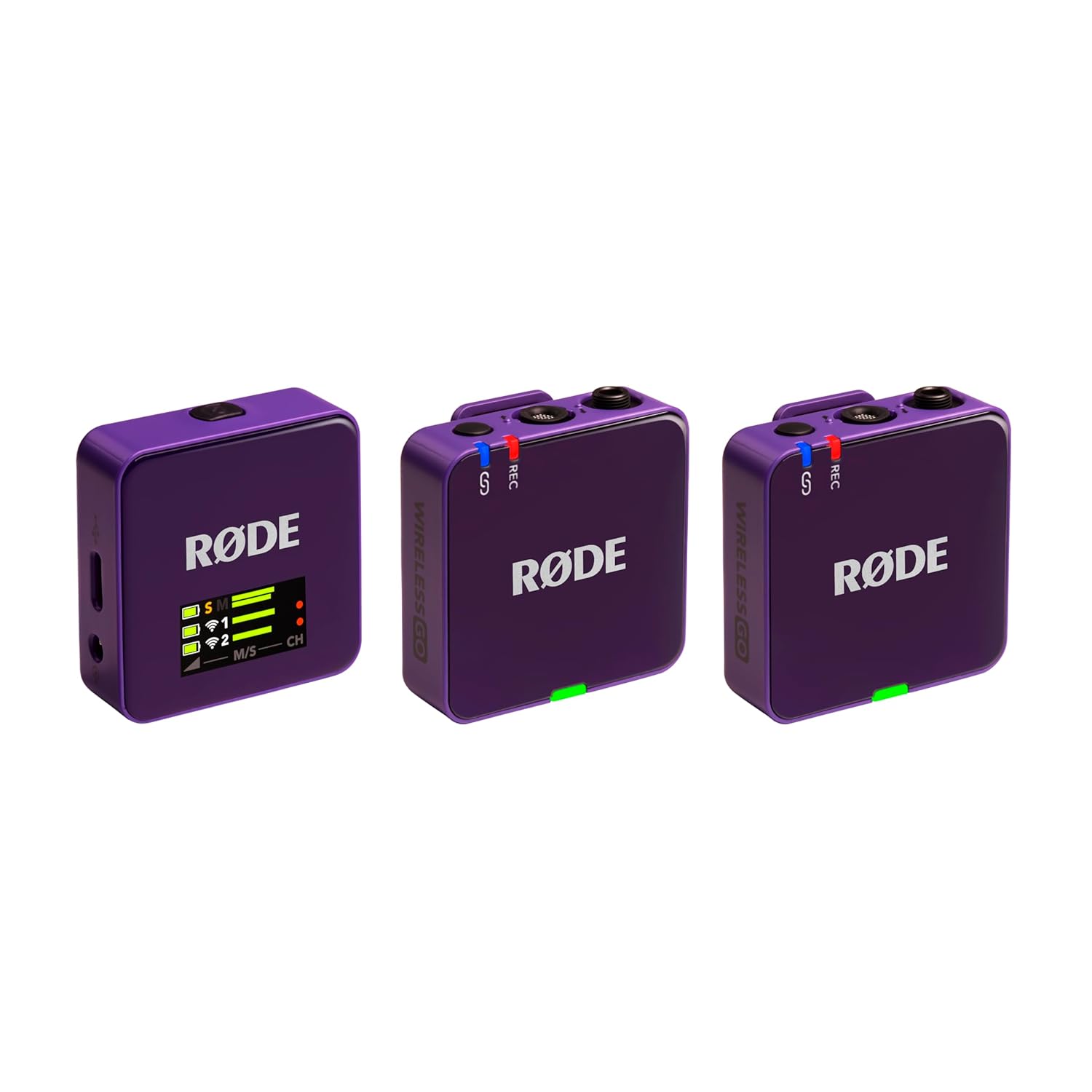RØDE Wireless GO (Gen 3) - Üçüncü Nesil, 32-bit, Çift Vericili, Kayıt özellikli Kablosuz Mikrofon Seti (Mor)