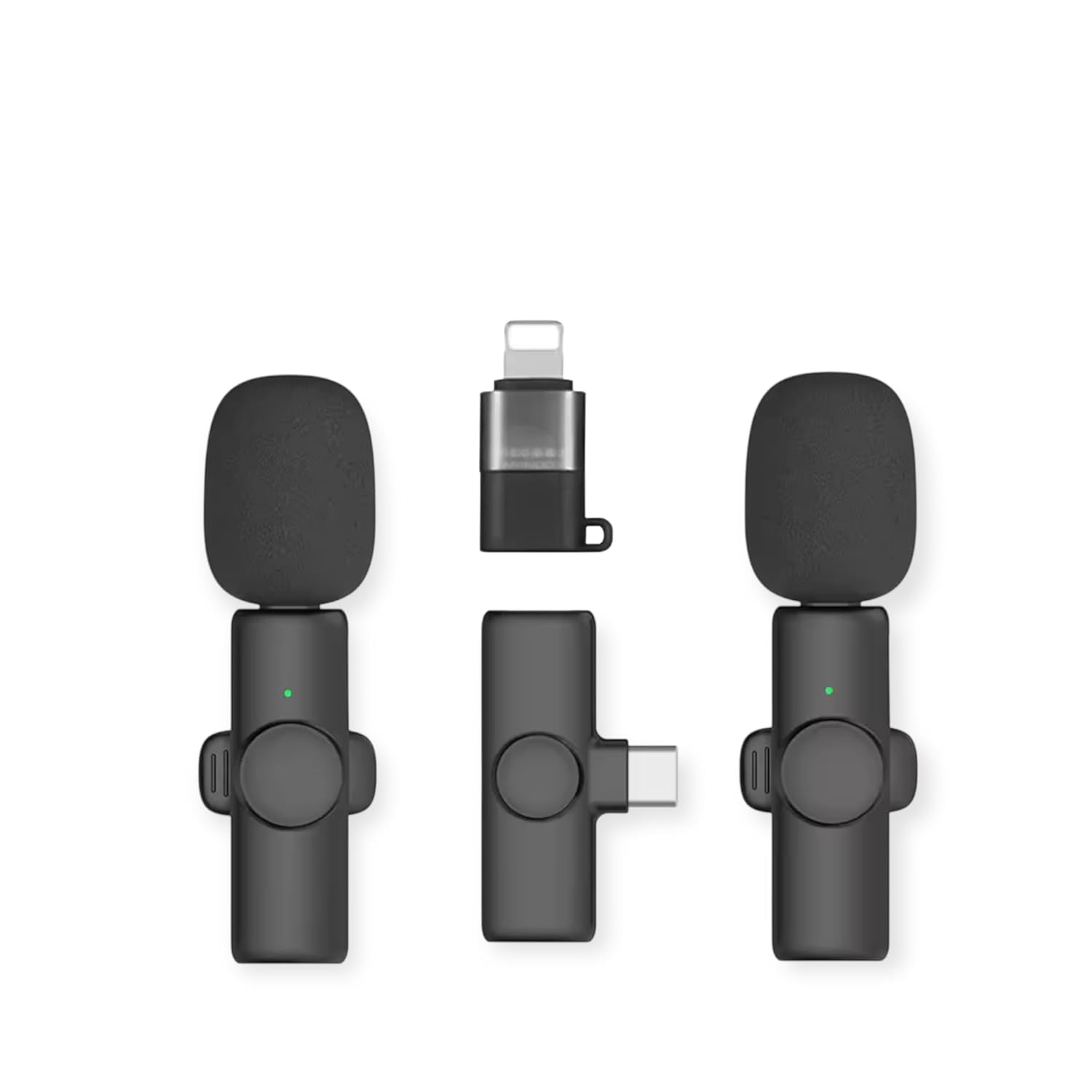 Kablosuz Yaka Mikrofonları 2li For Type-C For İphone tüm modeller Video Kaydı, Podcast, Röportajlar, YouTube, TikTok ve Vlog için Mini Mikrofon