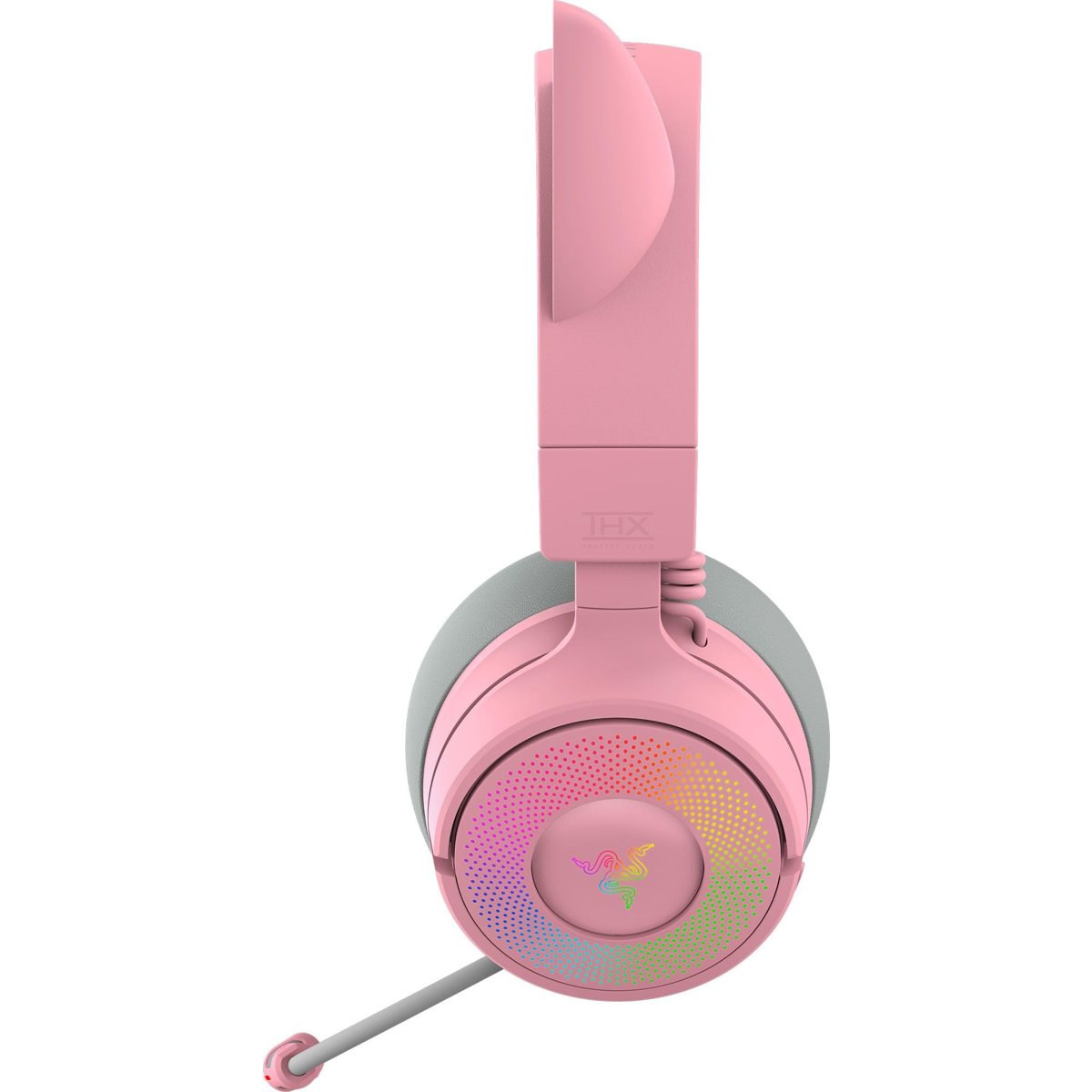 Razer Kraken Kitty V3 Pro - RGB Kitty kablosuz oyun kulaklığı - akış için reaktif kedi kulakları Kulaklık - Triforce 40 mm Sürücü - Hyperspeed Kablosuz ve Bluetooth - THX Spatial Audio | Quartz
