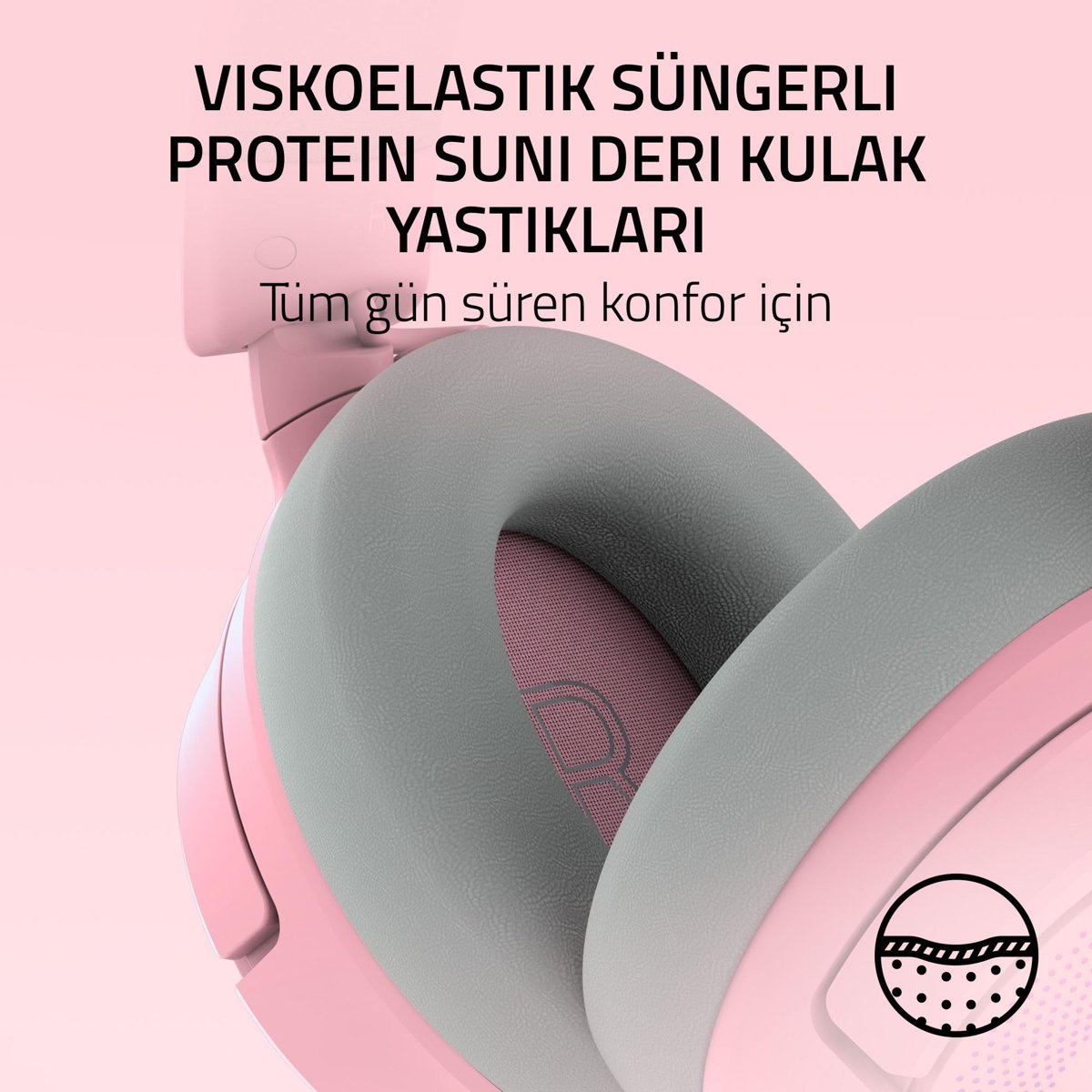 Razer Kraken Kitty V3 Pro - RGB Kitty kablosuz oyun kulaklığı - akış için reaktif kedi kulakları Kulaklık - Triforce 40 mm Sürücü - Hyperspeed Kablosuz ve Bluetooth - THX Spatial Audio | Quartz