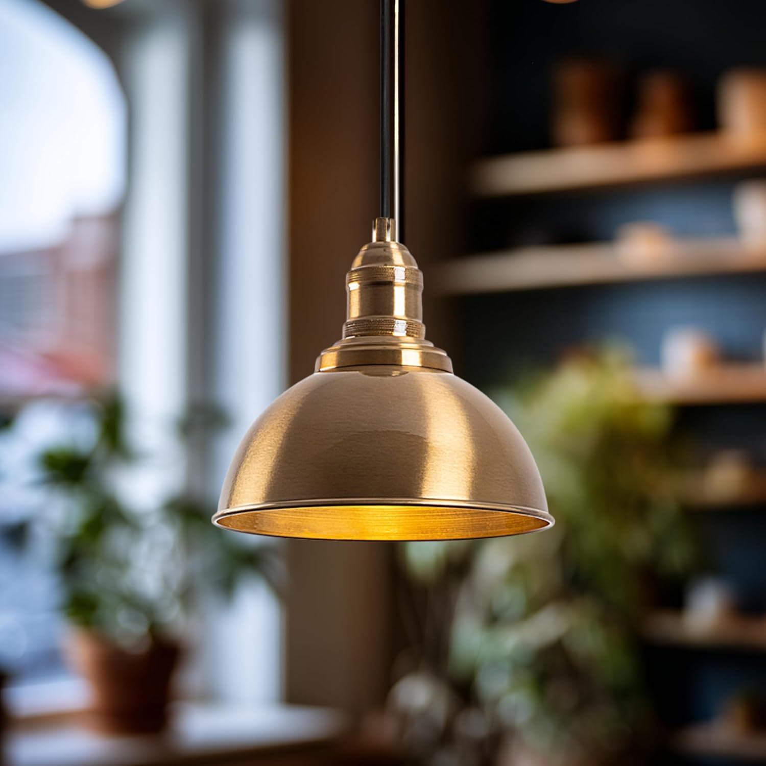 Aurora Siyah Tekli Sarkıt Aydınlatma Metal Sıvama, Ev, Ofis, Cafe, Restoran Avizeleri, E27 Duy (Gold)