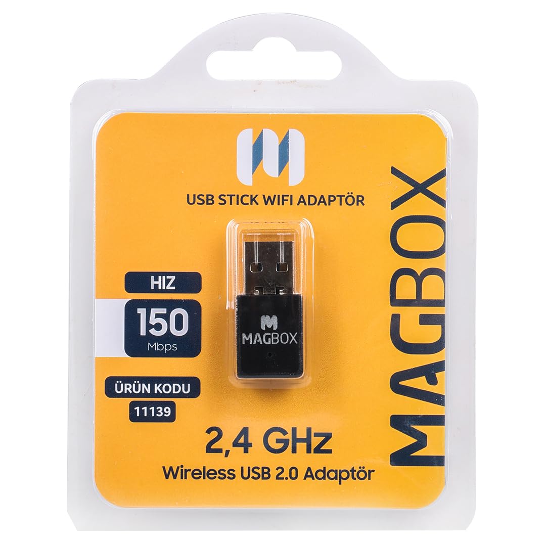 Mini Usb Stick Wifi Adaptör, 7601 Chipset, 2.4GHz, 150 Mbps, HD Uydu Alıcı Uyumlu Usb Stick Wifi Adaptör, 802.11N, Magbox