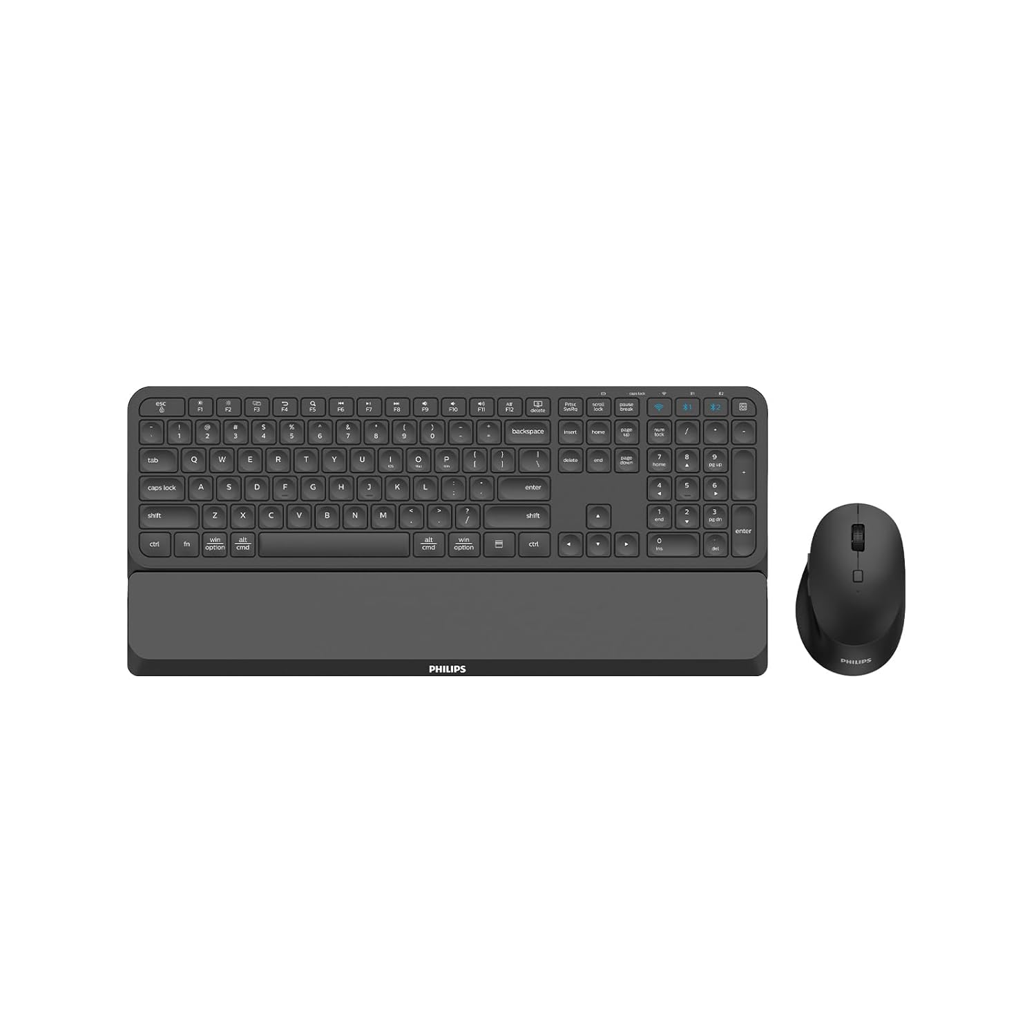 Philips SPT6607 Bluetooth Kablosuz Dual Mod 2.4GHz + 2 Kanallı Türkçe Q Klavye & Mouse Set Siyah