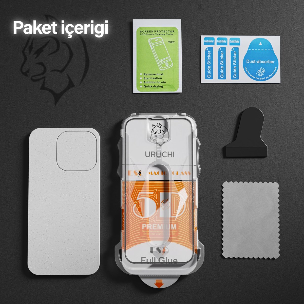 URUCHI iPhone 17 Pro Max İle Uyumlu PREMIUM Gizlilik (Privacy) Ekran Koruyucu 45° Hayalet Görünüm, Kolay Kurulum Hizalama Aparatlı, Darbelere Karşı Ekstra Güçlü ve Toz Bırakmayan Temperli Cam