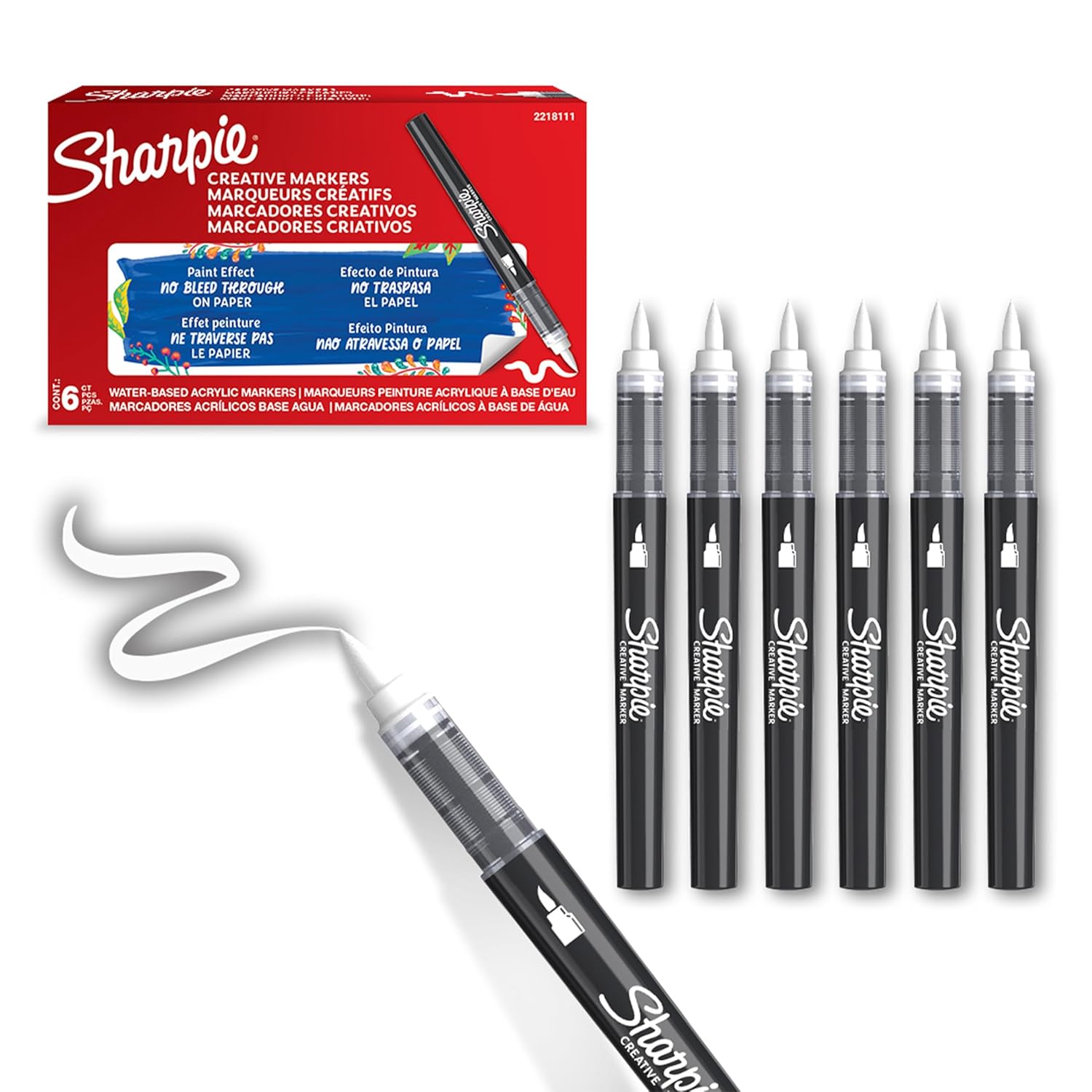 SHARPIE Akrilik markör, Fırça uç, Beyaz