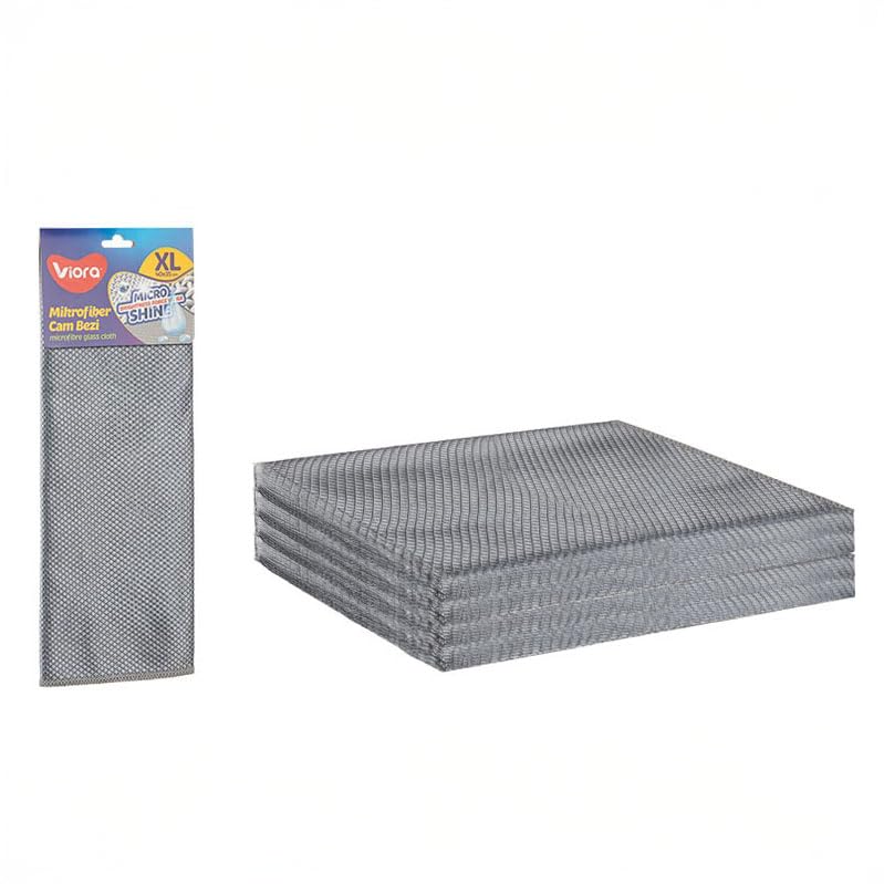 Viora 1 ADET Micro Shine Mikrofiber Cam Bezi | 35x40cm İz Bırakmayan Parlak Temizlik Bezi (VRP-323)