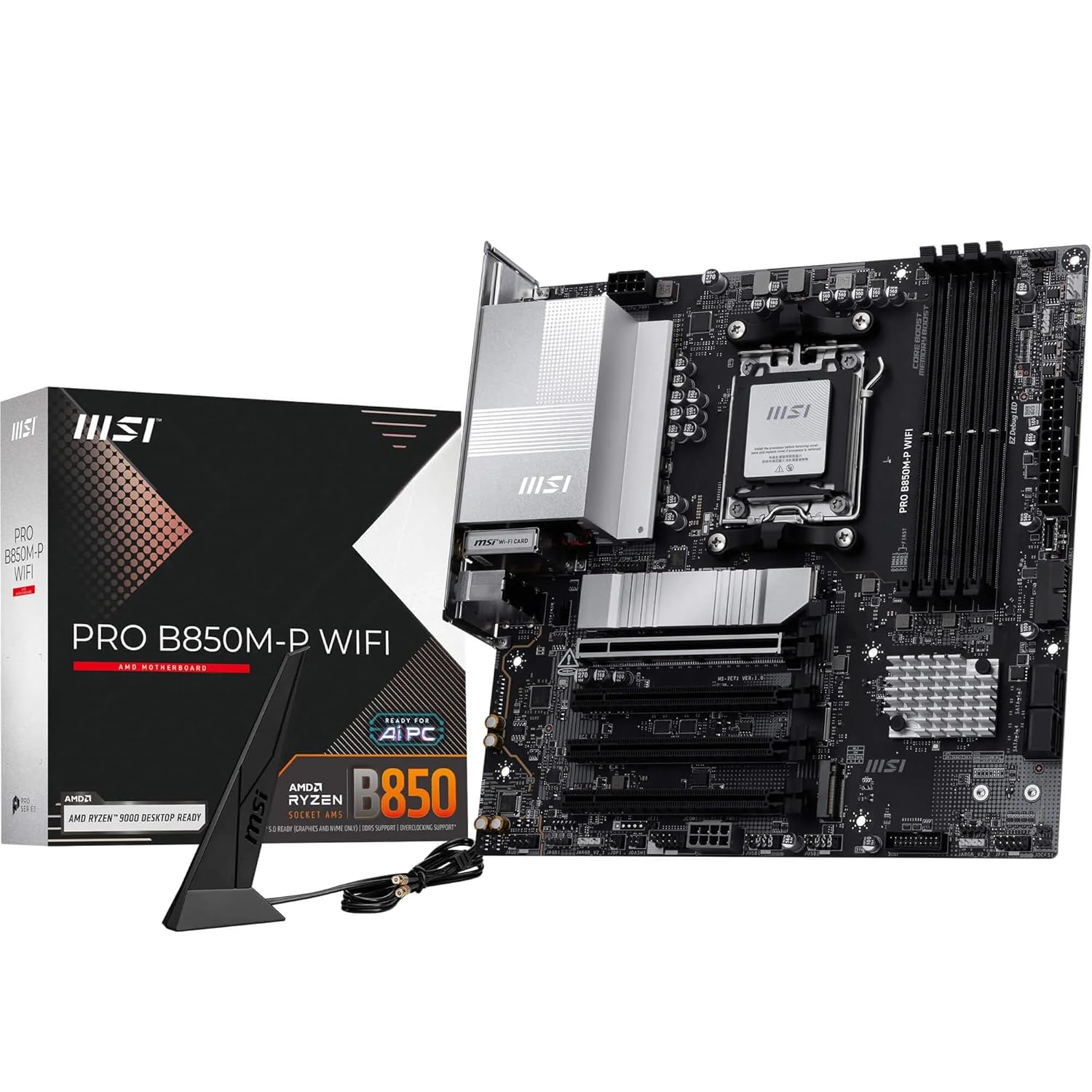 MSI PRO B850M-P WIFI7 DDR5 AMD B850 AM5 Soket DDR5 8200+(OC) MHz mATX Anakart