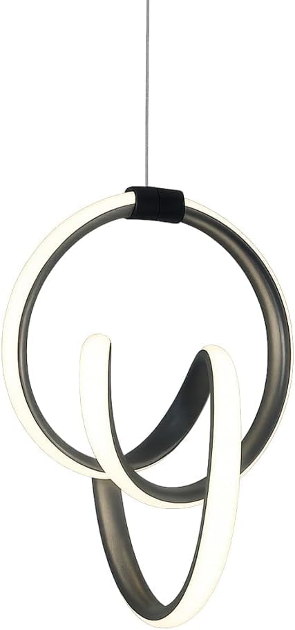 Estrella Model Taçlı LED Avize, 3 Renk Işık (Beyaz, Gün Işığı, Sarı), Siyah Kasa, Alüminyum Gövde, Modern Tasarım, Salon & Oturma Odası İçin Tavan Aydınlatma