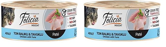 Felicia Tahılsız 85 gr Ton Balıklı-Tavuklu Kıyılmı ş Kedi Maması 2li paket