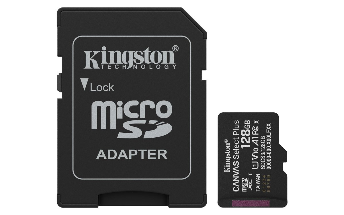 128GB microSDXC Canvas Select Plus Gen3 150MB/s A1 Card + Adapter