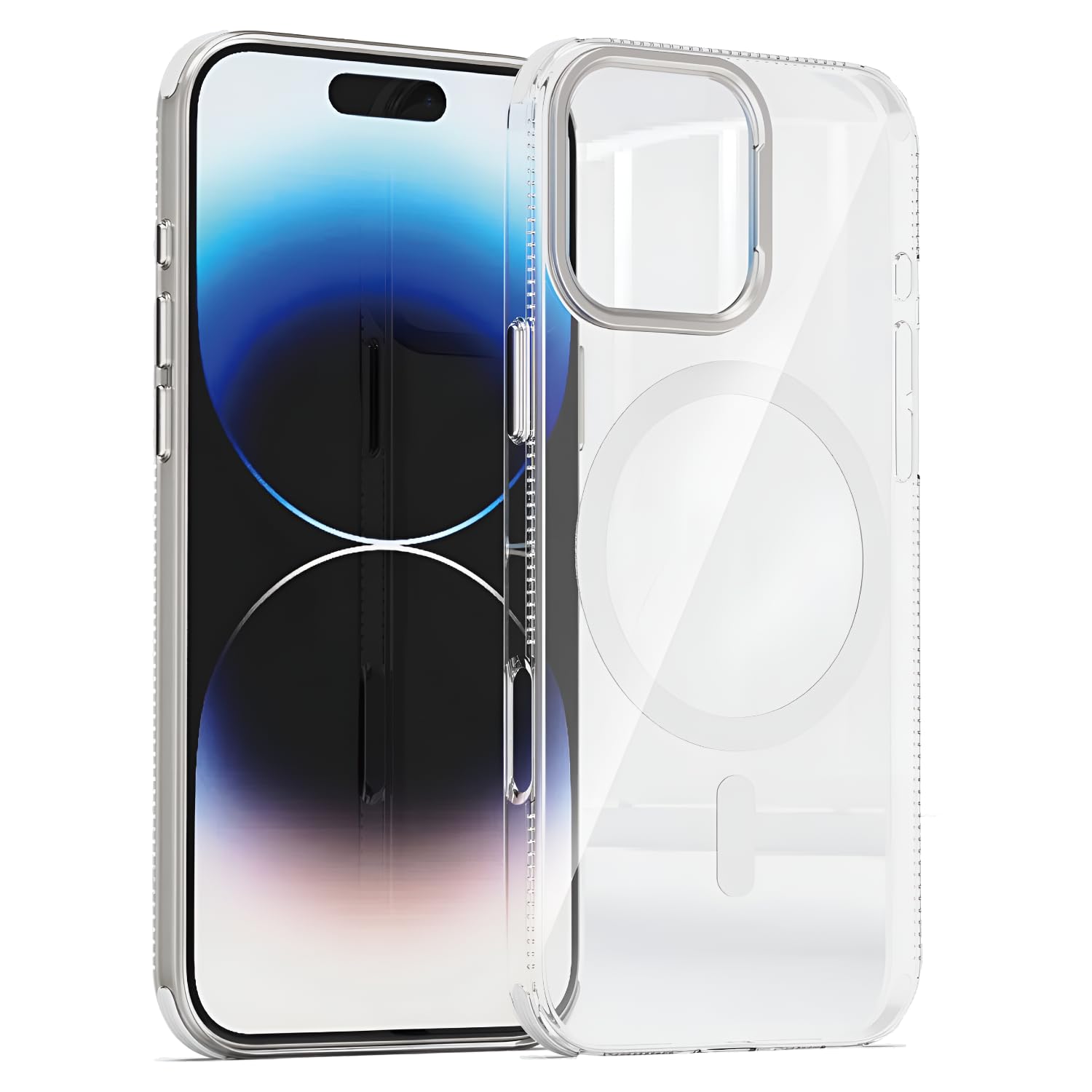 URUCHI iPhone 16 Pro Max ile uyumlu MagSafe Şeffaf Kılıf – Dört Köşe Darbe Koruması, Metal Kamera Çerçevesi ve Tuşlar, Sararmaya Dayanıklı Şeffaf Arka Yüzey, Platinum Serisi, Beyaz