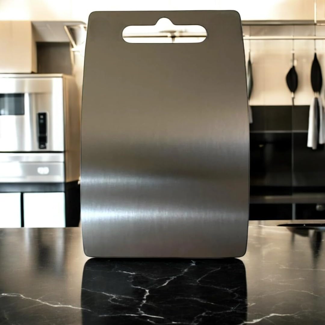 Create Handle Çelik Kesme Tahtası - Paslanmaz Çelik, Hijyenik Ve Dayanıklı (30x20 Cm)