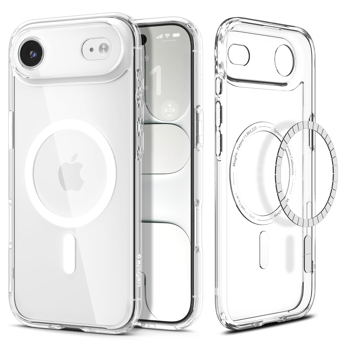 Spigen Apple iPhone Air ile Uyumlu ince MagSafe Kılıf Ultra Hybrid Sararmaya Dayanıklı DuraClear™ Hava Kanalı Teknolojisi™ Askeri Sınıf Koruma MagFit Clear White Şeffaf Kapak - ACS10051
