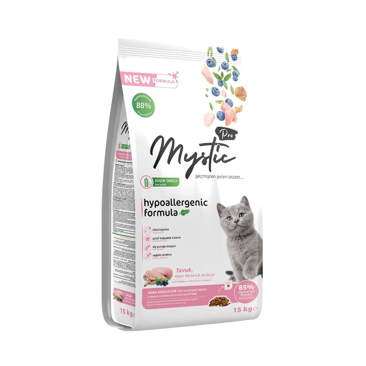 Mystic Pro Az Tahıllı Yavru Kedi Maması Tavuklu 15 KG