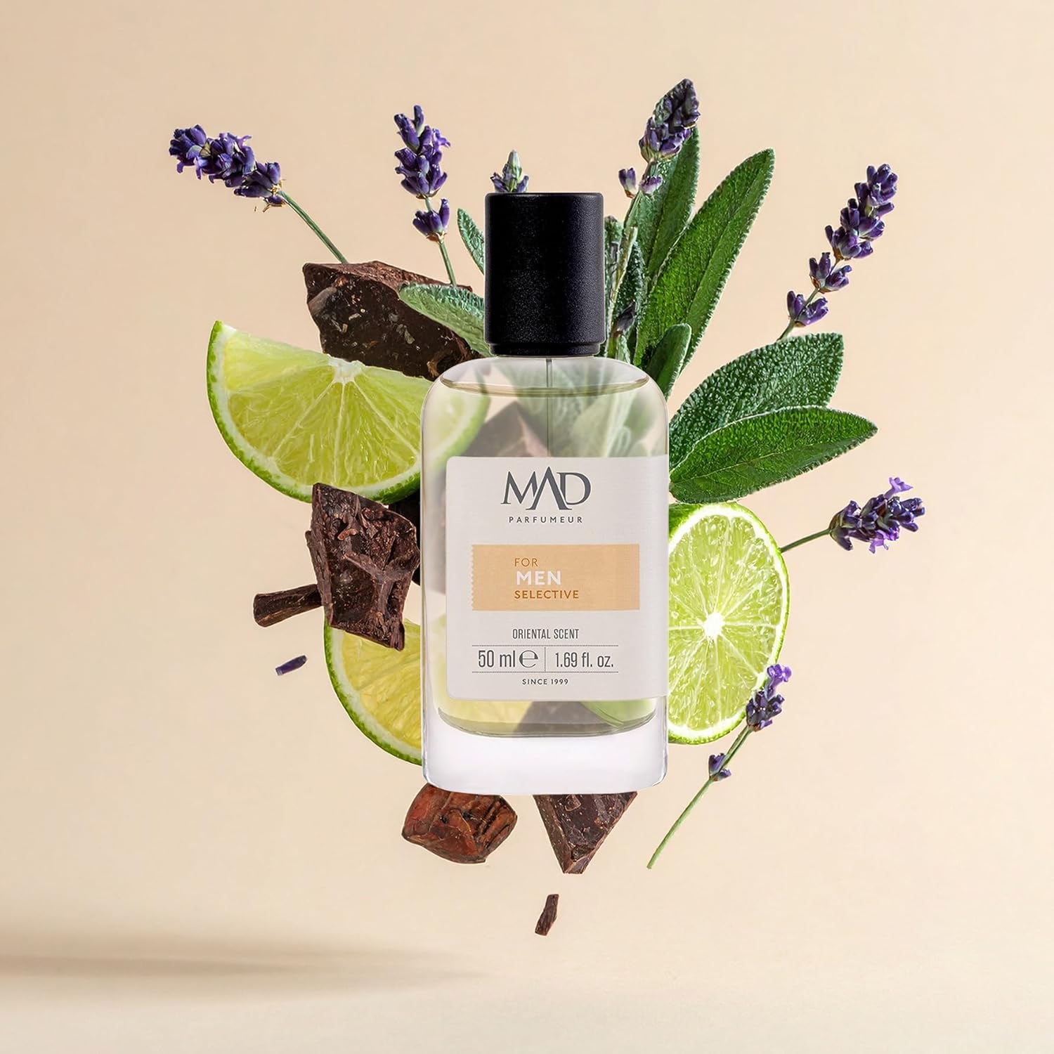 Mad W161 Selective Eau de Parfum (EDP) 50 ml Erkek Parfüm – Misket Limonu, Nane ve Deri ile Ferah, Baharatlı ve Oryantal