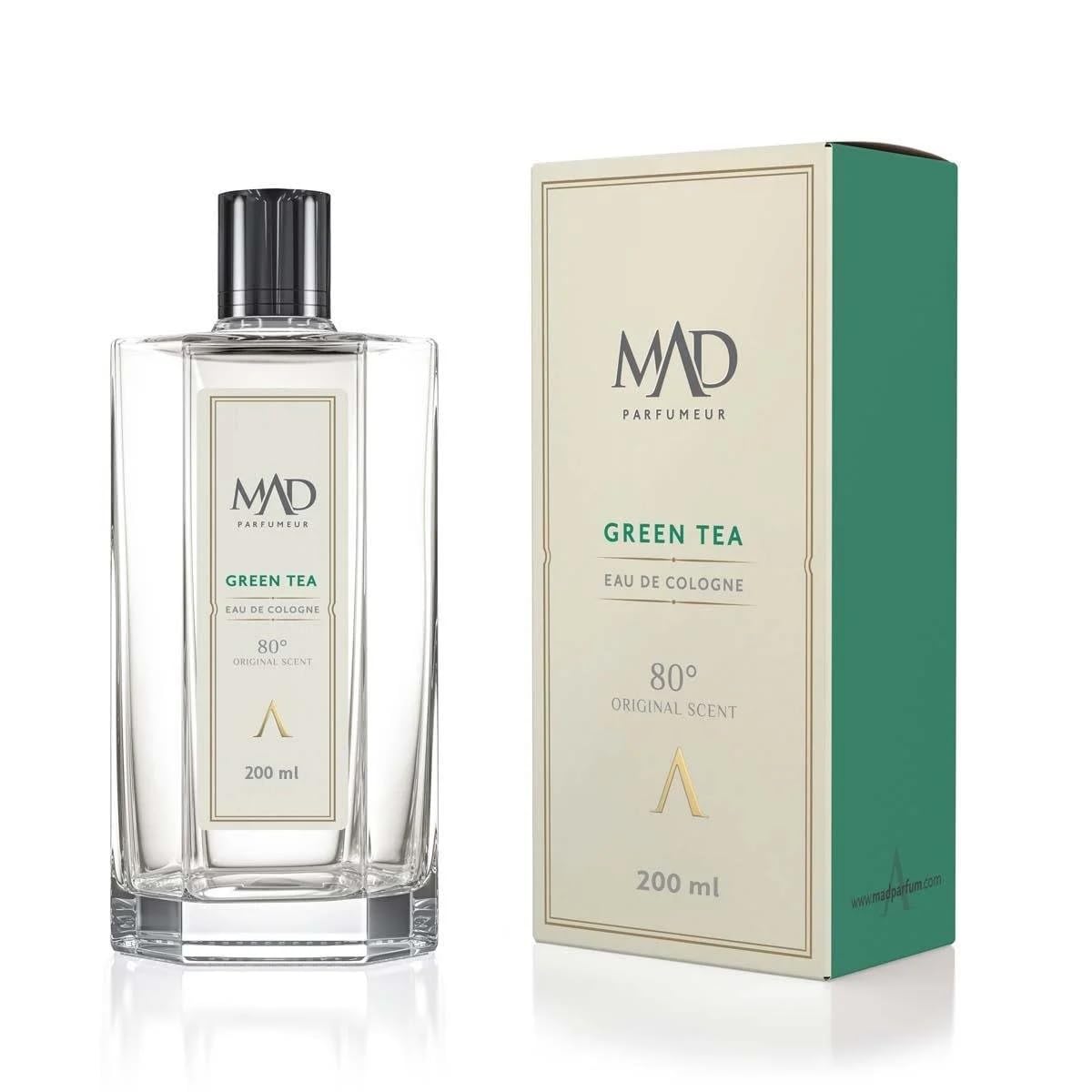 Mad Green Tea 200 ml Kolonya – Yeşil Çay, Limon ve Nane ile Ferah, Bitkisel ve Dingin Bir Deneyim-1 Paket (1 x 200 ml)
