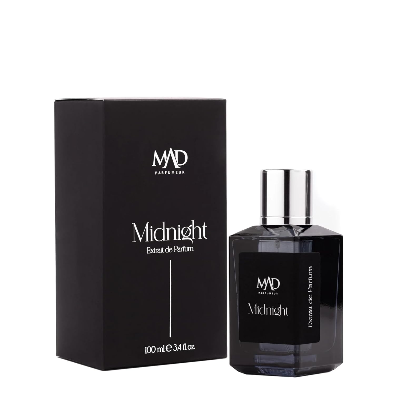 MAD Parfüm,Midnight Extrait de Parfum 100 ml Unisex Parfüm – Kakule, Sütlü Notalar ve Vanilya ile Mistik, Baharatlı ve Derin