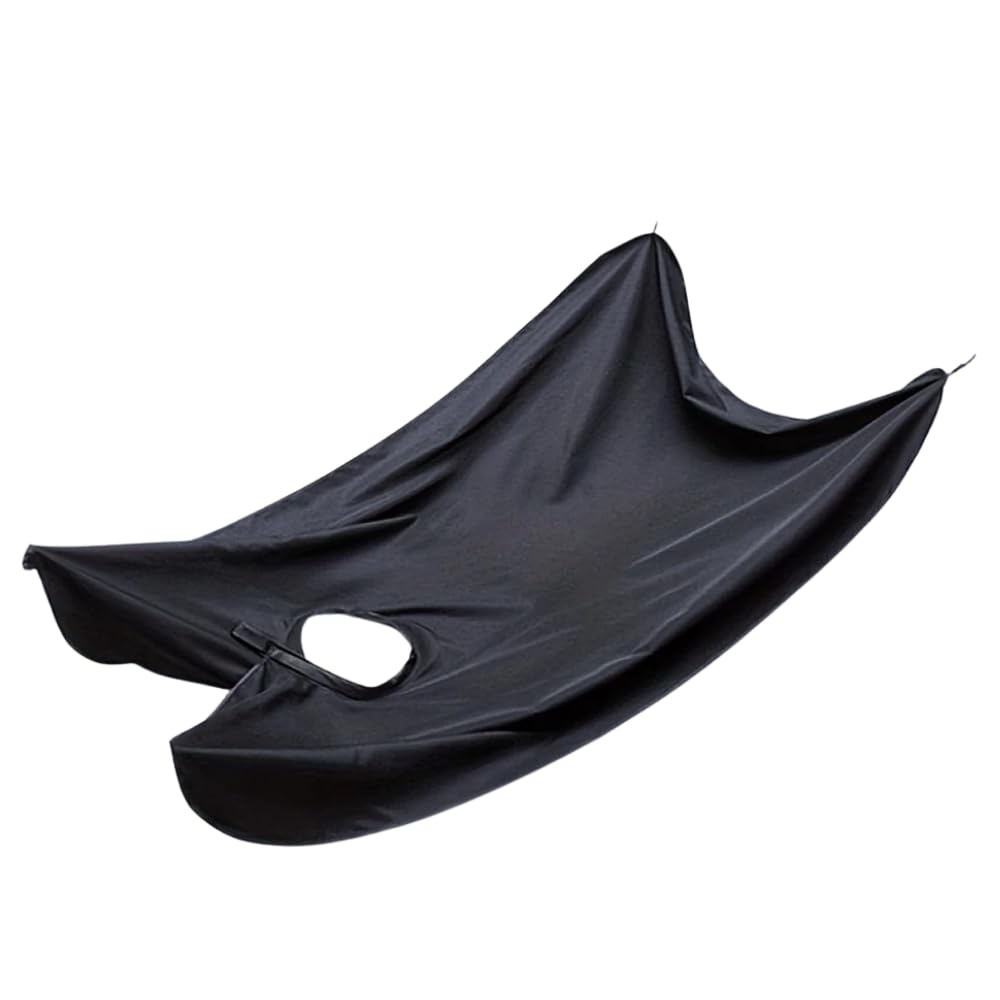 Tıraş Örtüsü, Sakal Kesme Önlüğü – Vantuzlu, Kolay Temizlenen, Pratik Tıraş Pelerini – Sakal ve Saç Kırpıntılarını Toplar – 61x80 cm, Hafif ve Katlanabilir (siyah)