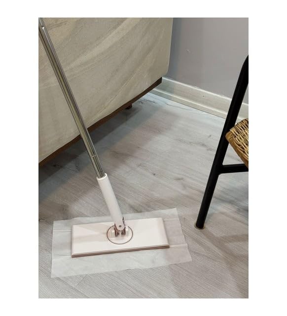 Tembel Mop - Tüm Bezleri Kendi Alabilen Otomatik Mop, 360° Dönebilen, Kullan At Bezler İçin Pratik Mop