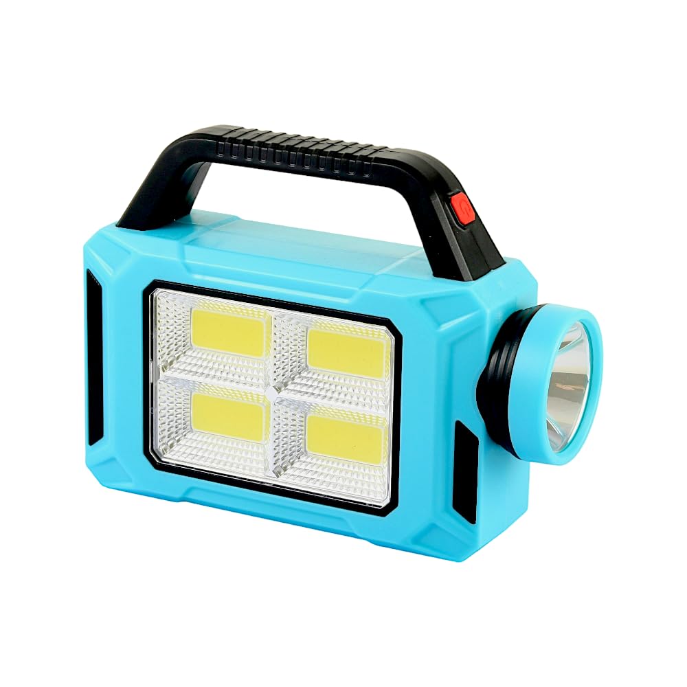 Miggles Güneş Enerjili El Feneri Işıldak Kamp Lambası Powerbank (Mavi)