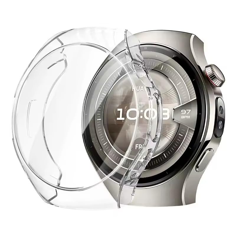 Huawei Watch 5 46mm İle Uyumlu Silikon Kılıf Koruma Kasa Koruyucu (GT SERİSİ İÇİN UYUMLU DEĞİLDİR) (şeffaf)