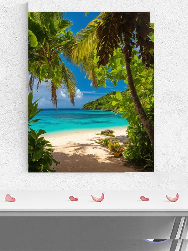 Bora Bora Adası Bungalov Manzaralı Poster, Tropikal Cennet Temalı Duvar Dekoru
