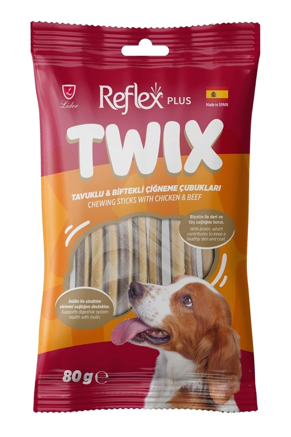 Reflex Plus Twix Tavuklu ve Dana Etli Çiğneme Çubukları Yetişkin Köpek Ödülü 80 Gr