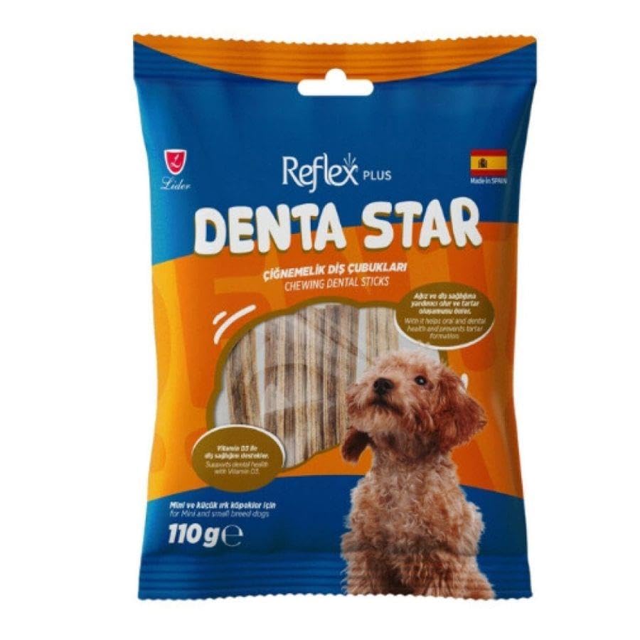 Reflex Plus Dentastar Çiğneme Diş Çubukları Mini ve Küçük Irk Yetişkin Köpek Ödülü 110 Gr