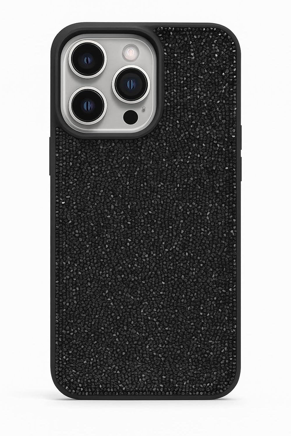 Happy Trend iPhone Uyumlu Kılıf Taşlı Star Glitter Silikon Kılıf (Siyah, iphone_16_pro_max)